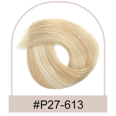 Straight Tape in Human Hair Extension 20pcs 100% Human Remy Hair Extensions Natural Tapes in Human Fusion Hair Ombre Blonde 613#